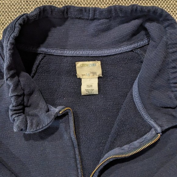 J Crew  Girls zip front cardigan sweatshirt in navy, size 14 - Picture 3 of 5